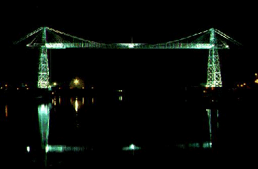 The transporter bridge by night