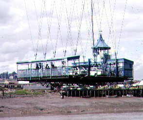 A close-up of the bridge gondola